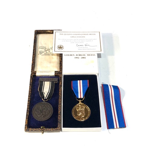 504 - 2 boxed medals includes ER.11 golden jubilee and southern railway st johns ambulance