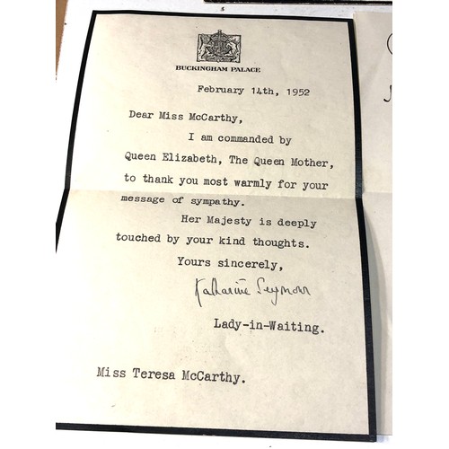 492 - 3 original 1950s letters from Buckingham palace and 10 downing street with winston churchill signatu... 