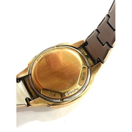 101 - Vintage Pulsar wristwatch LED gold filled marked on back time computer in USA L80 micron 712967