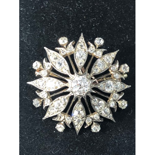 331 - Fine antique 3.58 ct diamond pendant / brooch measures approx 33mm dia central diamond measures appr... 