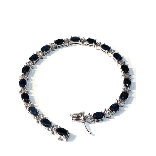 375 - 14ct white gold diamond and sapphire bracelet 10.6ct sapphires and 0.55ct diamonds bracelet measures... 