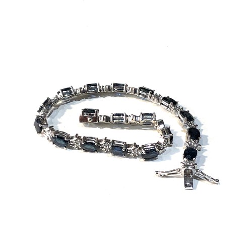 375 - 14ct white gold diamond and sapphire bracelet 10.6ct sapphires and 0.55ct diamonds bracelet measures... 