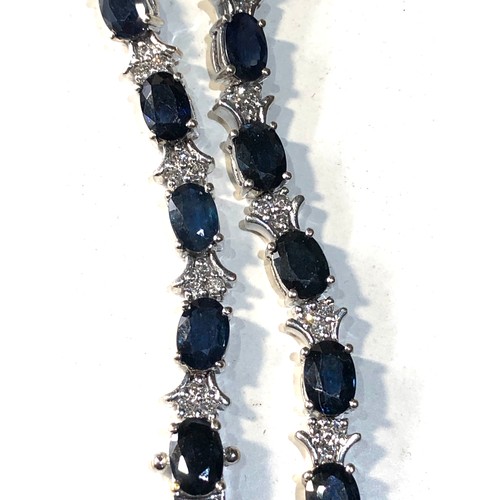 375 - 14ct white gold diamond and sapphire bracelet 10.6ct sapphires and 0.55ct diamonds bracelet measures... 