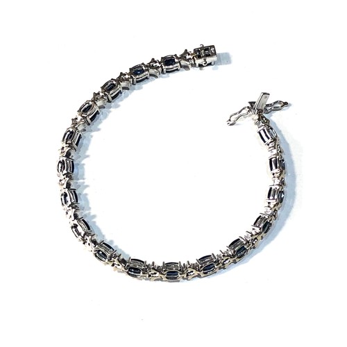 375 - 14ct white gold diamond and sapphire bracelet 10.6ct sapphires and 0.55ct diamonds bracelet measures... 