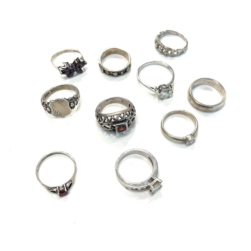 517 - Selection of 10 hallmarked vintage and modern rings