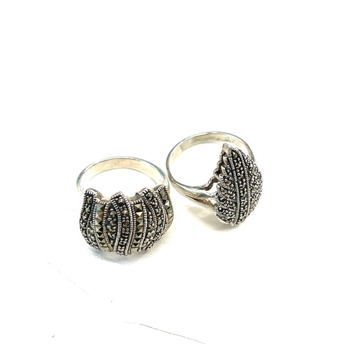 516 - 2 Hallmarkes silver and marcasite rings