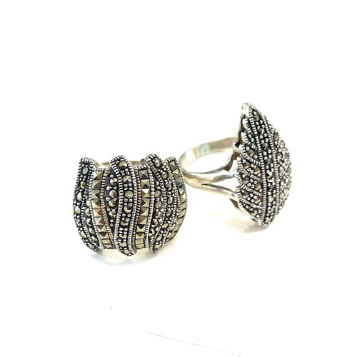 516 - 2 Hallmarkes silver and marcasite rings