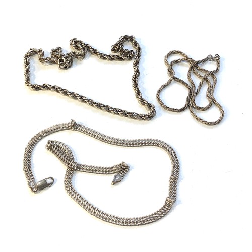 462 - 3 vintage silver chains weight 54g