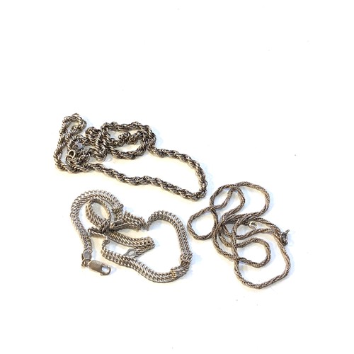 462 - 3 vintage silver chains weight 54g