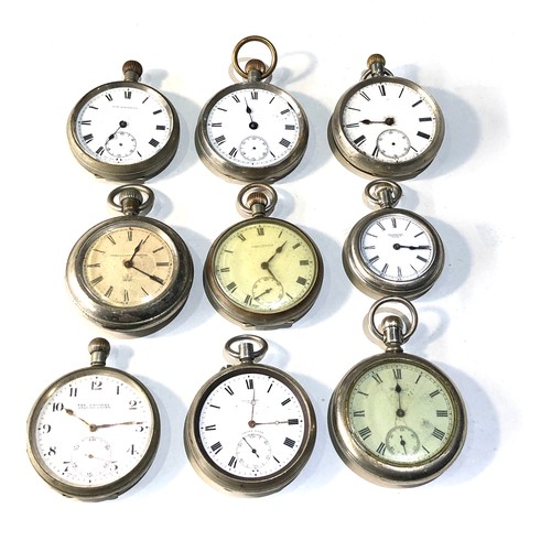 110 - 9 antique / vintage pocket watches parts spares or repair