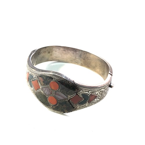 378 - Victorian Scottish silver and agate bracelet