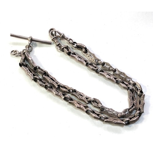 384 - Antique fancy link double Albert pocket watch chain weight 54g