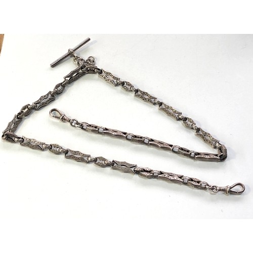 384 - Antique fancy link double Albert pocket watch chain weight 54g