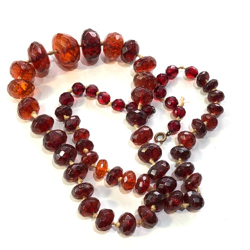 479 - Antique faceted amber bead necklace