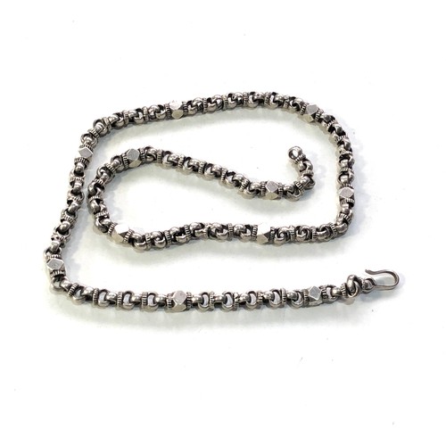 469 - Heavy vintage fancy link necklace measures approx 59cm long weight 90g not hallmarked but xrt as ste... 