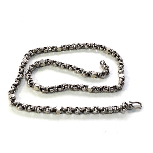 469 - Heavy vintage fancy link necklace measures approx 59cm long weight 90g not hallmarked but xrt as ste... 