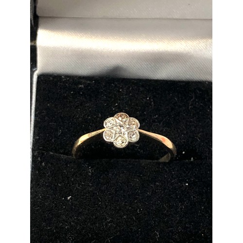 390 - Antique 18ct gold diamond posey ring weight 3.2g