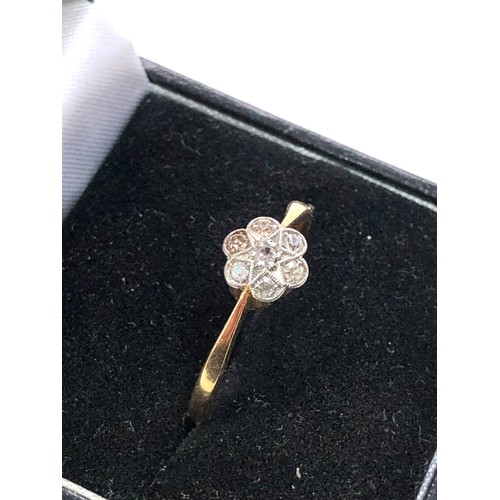 390 - Antique 18ct gold diamond posey ring weight 3.2g