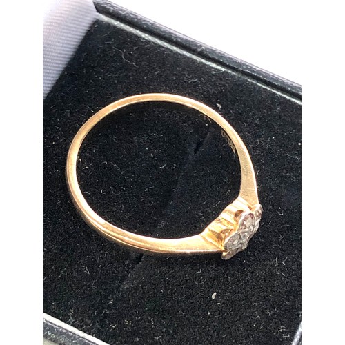 390 - Antique 18ct gold diamond posey ring weight 3.2g