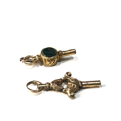 397 - 2 9ct gold antique watch keys