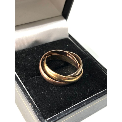 404 - 9ct gold russian roll over wedding band 3.9g