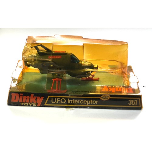 528 - Dinky toys U.F.O interceptor  351 in original bob and cover in greta condition but has no missiles