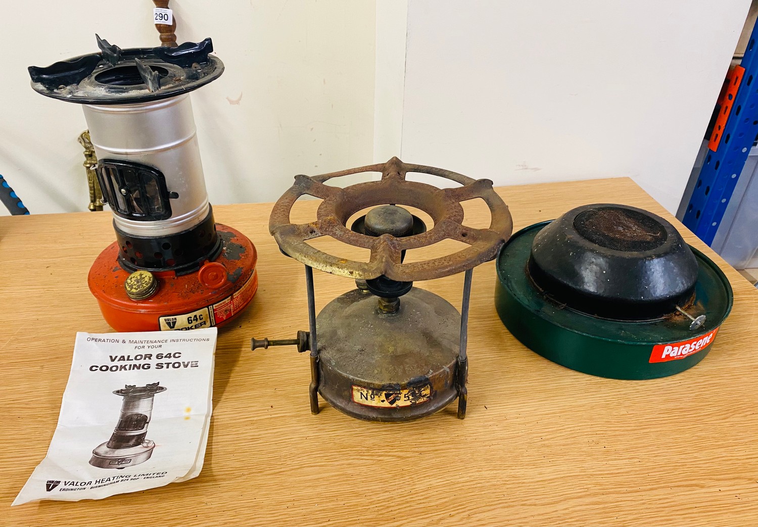 Valor 64c cooking stove, valor 55c camping stove and a vintage