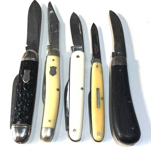 489 - Selection of named antique & vintage pocket knives includes 2 x george wostenholm sheffield , james ... 