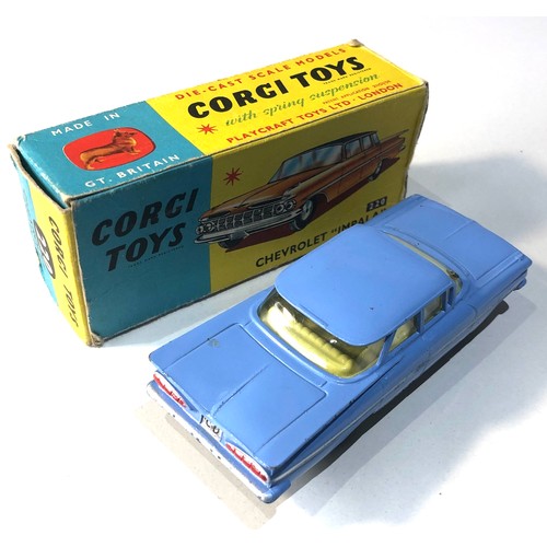 540 - Corgi 220 Chevrolet Impala in original box good condition 1 flaps missing  car in good near mint con... 