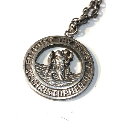 341 - Large Georg Jensen st Christopher on silver chain measures approx 31mm dia total weight 26g, silver ... 