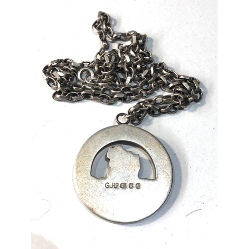 341 - Large Georg Jensen st Christopher on silver chain measures approx 31mm dia total weight 26g, silver ... 