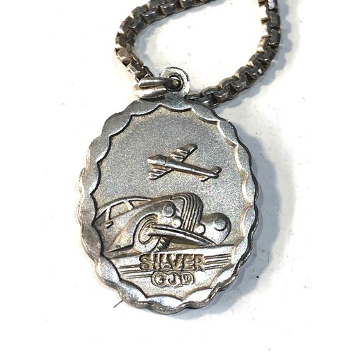 342 - Small Georg Jensen st Christopher on silver chain measures approx 23mm drop total weight 9g