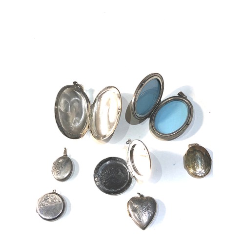 344 - Selection of vintage silver lockets largest measures approx 6cm drop by 3.3cm wide