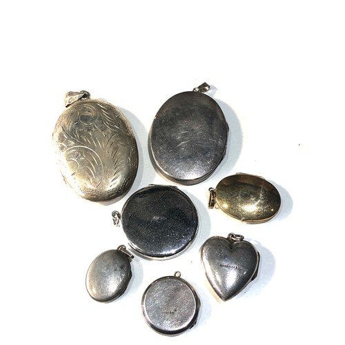 344 - Selection of vintage silver lockets largest measures approx 6cm drop by 3.3cm wide