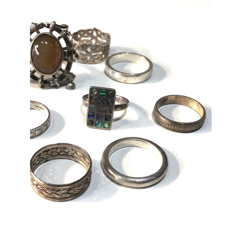 348 - Selection of 14 vintage silver rings