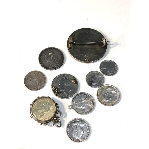 469 - Selection of antique enamelled silver coins