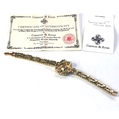 415 - Camrose & Kross  Jackie Kennedy bracelet with certificate