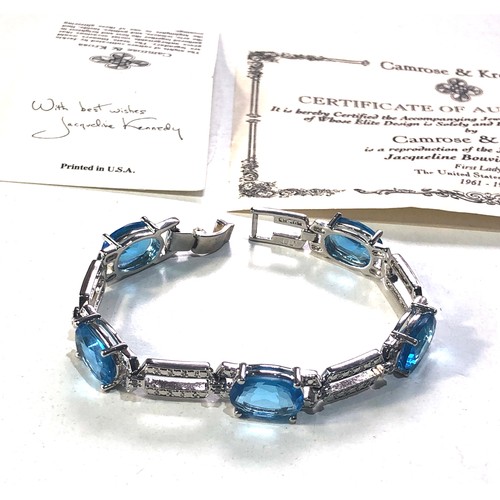 417 - Camrose & Kross  Jackie Kennedy bracelet with certificate