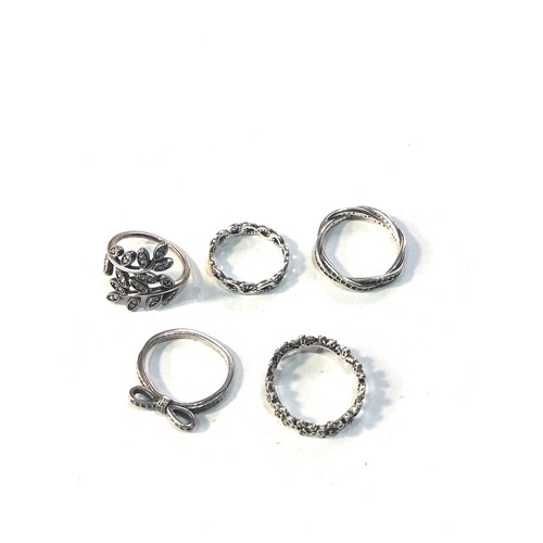 395 - 5 silver Pandora rings