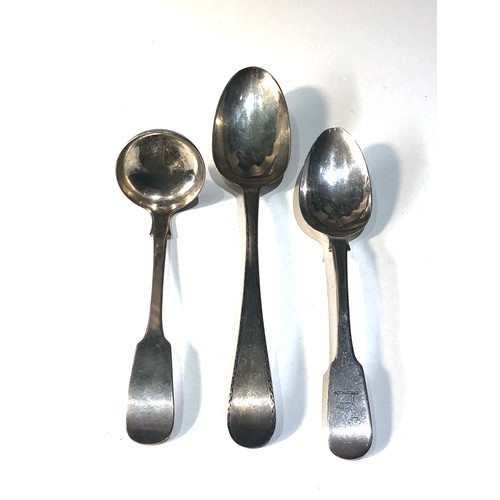 52 - 3 antique silver spoons includes 18th century silver table spoon antique irish silver table spoon an... 