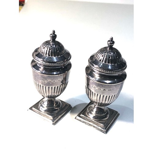 25 - 4 antique silver salts mustard and pepper pots