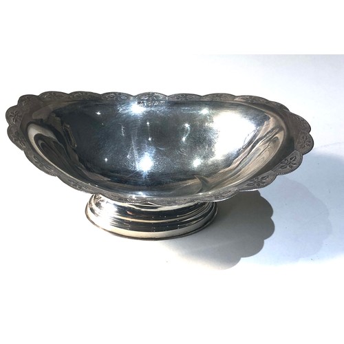 58 - Hallmarked silver bowl measures approx 16cm by 10.5cm height 6cm weight 138g