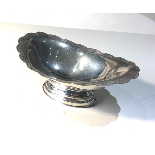 58 - Hallmarked silver bowl measures approx 16cm by 10.5cm height 6cm weight 138g