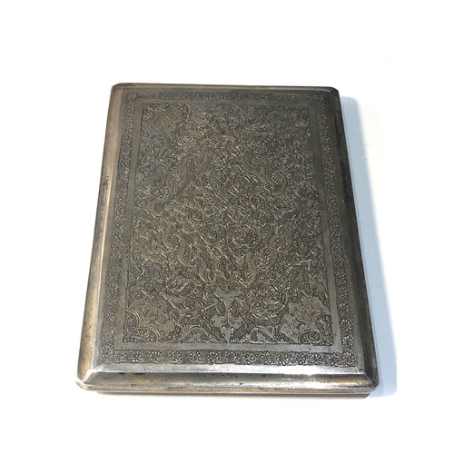 34 - Heavy Persian silver cigarette case  weight 198g