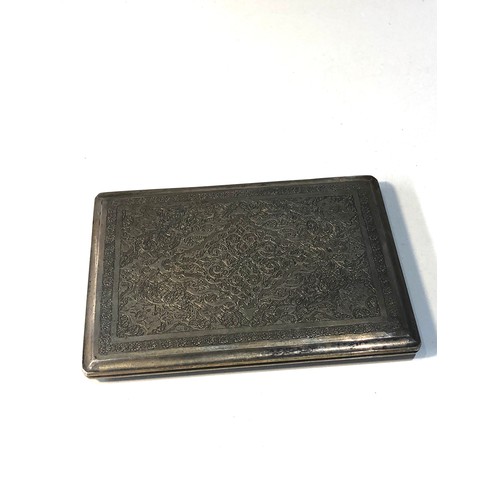 34 - Heavy Persian silver cigarette case  weight 198g
