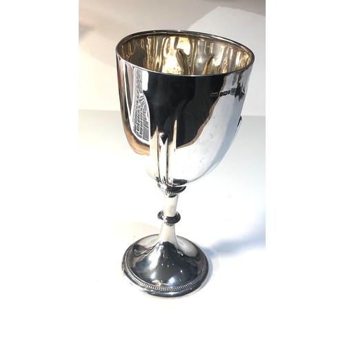 64 - Large silver chalice sheffield silver hallmarks measures approx 19cm hight top diameter measures app... 