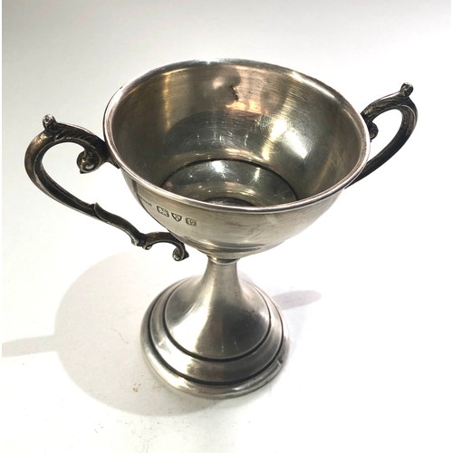 15 - Silver 2 handle trophy cup weight 119g measures height 10cm