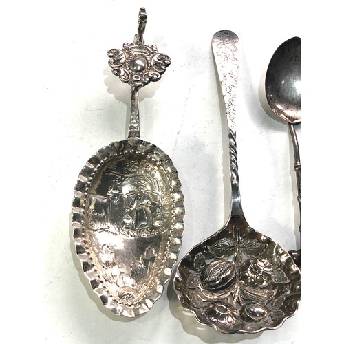 49 - Selection of fancy antique continental silver spoons