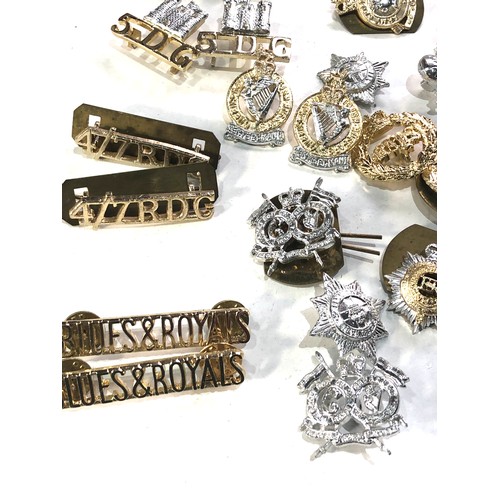 448 - Collection of military staybrite shoulder collar badge pairs