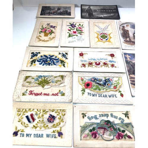 495 - 13 ww1 postcards includes edith cavell and arras 1915 silk postcards